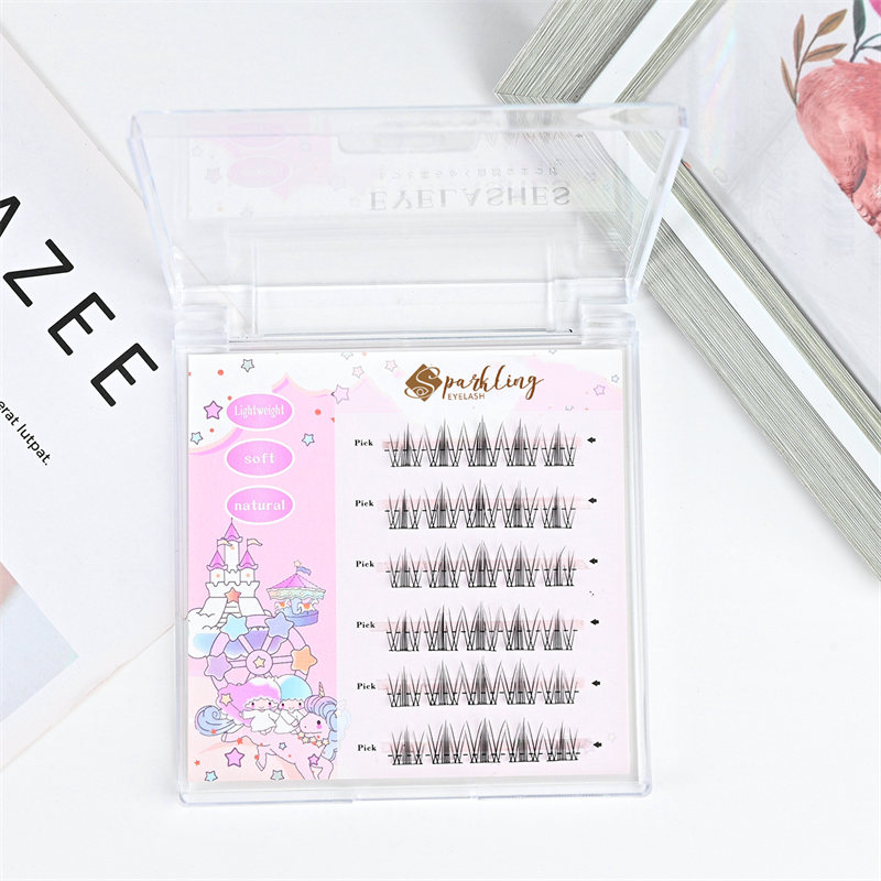 Vopred lepené DIY Press na Cluster Eyelash Extension